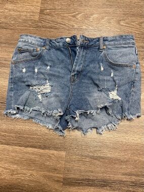 Almost Famous Light Blue Distressed Denim Cutoff Shorts